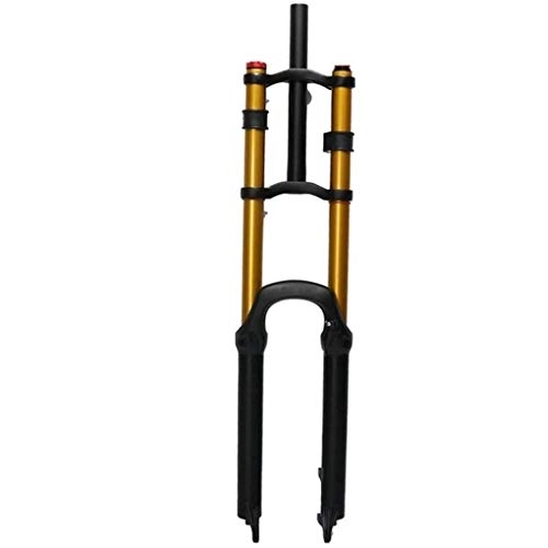 Mountain Bike Fork : CHOULIANHD Bicycle Suspension Fork Shock Absorber Aluminum Alloy Mountain Bike Front Fork 26 Inch Air Fork Double Shoulder Control Damping Tortoise and Hare Adjustable Travel 130mm