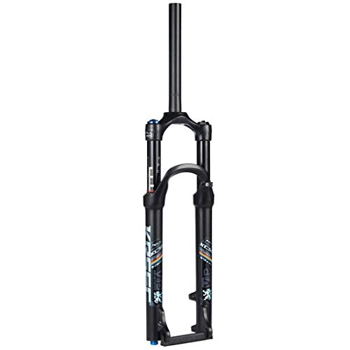 Mountain Bike Fork : CHP 27.5" 1-1 / 8" MTB Suspension Fork, Mountain Bike Aluminum Alloy Cone Disc Brake Damping Adjustment Travel 100mm Black (Color : B, Size : 27.5inch)