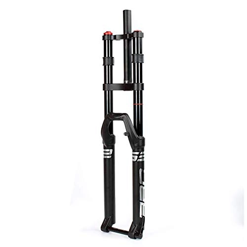 Mountain Bike Fork : CWGHH Bicycle fork, double shoulder pneumatic fork version with large stroke and running shaft, downward damping of the front fork, mountain bike suspension fork