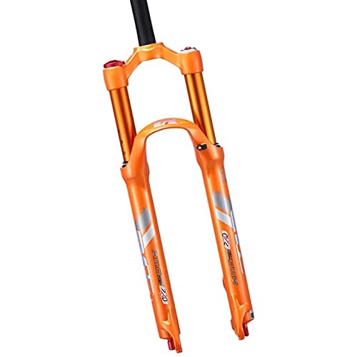 Mountain Bike Fork : CWGHH Mountain bike suspension fork, 26, 27.5 inch damping adjustable double chamber air fork aluminum-magnesium alloy MTB bike fork Moutain