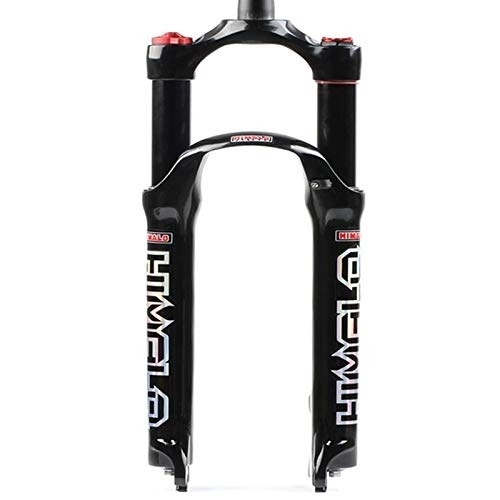 Mountain Bike Fork : Cycling Suspension forks MTB Bicycle Fork 26 / 27.5 / 29 Inch Mountain Bike Suspension Fork Air damping Straight 1-1 / 8" QR Disc Brake Travel 100mm (Color : A-Bright black, Size : 29+quot)