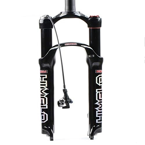 Mountain Bike Fork : Cycling Suspension forks MTB Bicycle Fork 26 / 27.5 / 29 Inch Mountain Bike Suspension Fork Air damping Straight 1-1 / 8" QR Disc Brake Travel 100mm (Color : B-Bright black, Size : 27.5+quot)