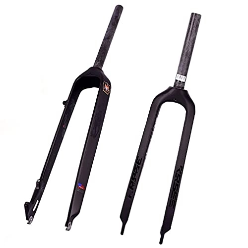 Mountain Bike Fork : DHMKL 26 / 27.5 Inch Mountain Bike Front Fork, MTB Bicycle Fork / 3k Carbon Fiber Hard Fork / 1-1 / 8(28.6 * 300mm) / Disc Brake / Maximum Support 7-Inch Disc (183mm) / Opening 100mm