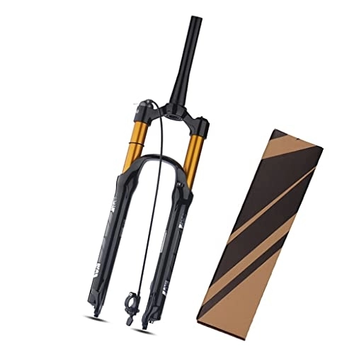 Mountain Bike Fork : Dunki Suspension Fork 26 / 27.5 / 29 Inch Mountain Bike Forks QR 9mm Travel 100mm Air Fork Tapered 1 1 / 2" Disc Brake Bicycle Front Forks Remote Lockout For XC AM (Black+gold 29")