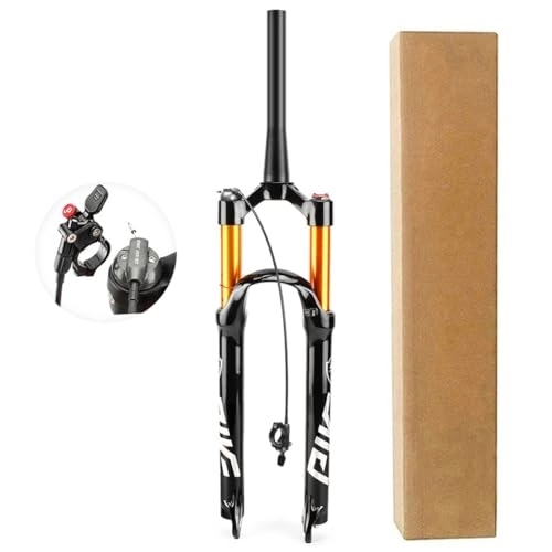 Mountain Bike Fork : DYSY MTB Bike Front Fork 26 / 27.5 / 29 Inch, Magnesium Alloy 39.8mm Threadless Straight Tube Steerer Mountain Bicycle Forks Travel 120mm (Color : Remote lock B, Size : 29 inch)