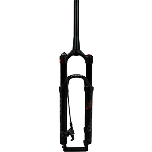 Mountain Bike Fork : DZGN MTB bicycle suspension fork 26 27.5 29 inch air shock absorber taper tube 1-1 / 2"damping adjustment disc brake QR 9mm travel 120mm 1700g bicycle forks, matt black remote, 27.5inch