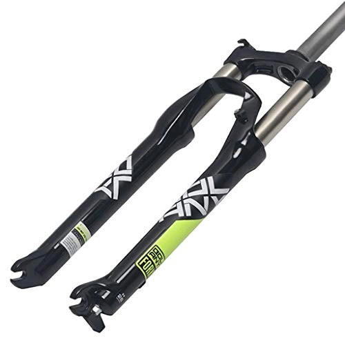 Mountain Bike Fork : DZGN MTB bicycle suspension fork 26 27.5 29 inch bicycle fork straight 1-1 / 8"disc brake QR wheel hand control, A-Black, 26in