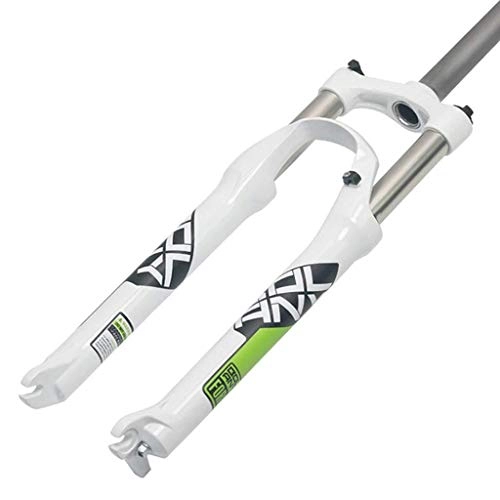 Mountain Bike Fork : DZGN MTB Bicycle Suspension Fork 26 27.5 29 Inch Bicycle Fork Straight 1-1 / 8"Disc Brake QR Wheel Hand Control, White, 26in