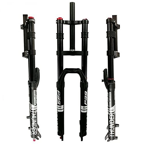 Mountain Bike Fork : EMISOO MTB Bike Front Forks 27.5 / 29 Inch Double Shoulder Air Mountain Bicycle Suspension Fork Rebound Adjust Straight Tube 1-1 / 8" HL Front Fork QR 9 Mm Travel 140mm Disc Brakes