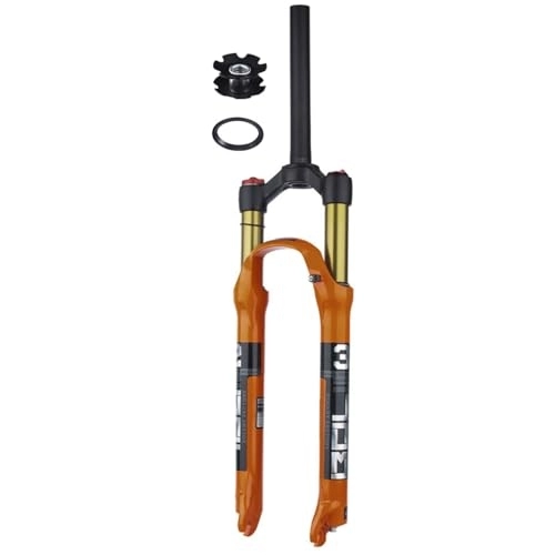 Mountain Bike Fork : FukkeR 1-1 / 8'' Straight Tube MTB Bicycle Front Fork 26 / 27.5 / 29 Inch Ultra-Light Mountain Bike Suspension Forks Travel 120mm QR 9 * 100mm Shoulder Line Control (Color : Orange Manual, Size : 29inch)