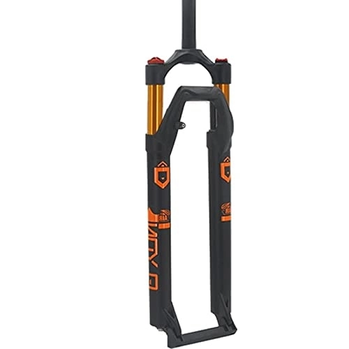 Mountain Bike Fork : GUDLAK Bicycle Fork MTB Air Suspension Fork 29 27.5 Inch Straight Tube Remote Lockout Quick Release Opening Mountain Bike Fork (Color : Navy Blue)