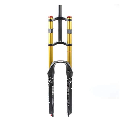 Mountain Bike Fork : GYWLY Double Shoulder Mountain Bike Front Fork MTB 26 / 27.5 / 29 Inch 1-1 / 8 Alloy Adjustable Damping Air Forks Travel 130mm (Color : 26 inches)