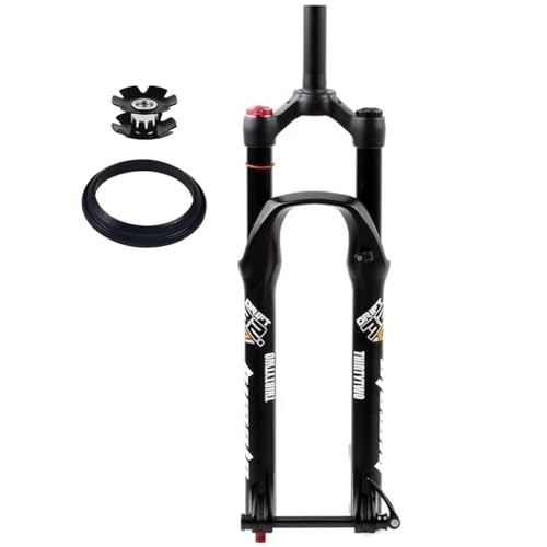 Mountain Bike Fork : HerfsT Bike Suspension Forks MTB Air Suspension Fork Fit 26 Inch Mountain Bike Bicycle Front Forks 100mm Travel 15mm*100mm Thru Axle 28.6mm Straight Tapered Tube Rebound Adjust