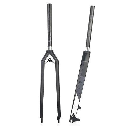 Mountain Bike Fork : HIMALO 26 / 27.5 / 29 Rigid Fork Carbon Mountain Bike Fork 1-1 / 8 Straight MTB Fork Disc Brake Quick Release Front Fork QR 9 * 100mm Lightweight (Color : White, Size : 27.5'')