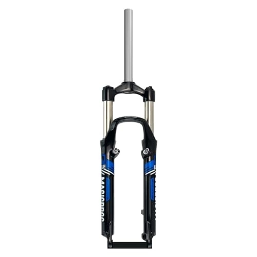 Mountain Bike Fork : HIMALO 26 Inch Mountain Bike Suspension Fork Travel 100mm MTB Spring Fork 1-1 / 8" Straight Tube Disc V Brake Bike Fork QR 9mm Manual Lockout (Color : Black Blue)