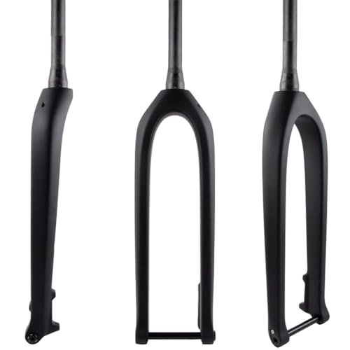 Mountain Bike Fork : HIMALO 27.5 29 Mountain Bike Rigid Fork Carbon Disc Brake MTB Rigid Fork 1-1 / 2'' Tapered Thru Axle 15x110mm Boost Fork Threadless Steerer Tube (Color : Matte Black, Size : 29'')