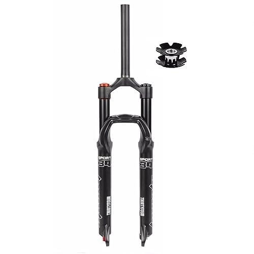 Mountain Bike Fork : HIMALO MTB Air Fork 26 / 27.5 / 29 Inch Mountain Bike Suspension Fork Travel 100mm Rebound Adjustable 1-1 / 8'' Straight / Tapered Fork Manual Lockout QR (Color : Black Straight, Size : 29'')
