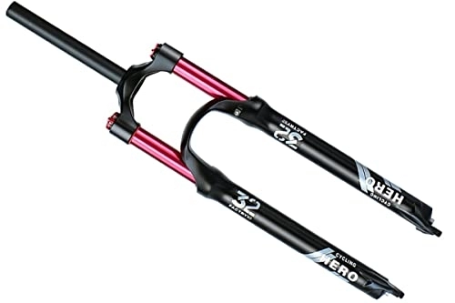 Mountain Bike Fork : HSQMA 26 / 27.5 / 29'' Mountain Bike Suspension Fork Travel 115mm MTB Air Fork 1-1 / 8 1-1 / 2 Bicycle Front Fork Disc Brake QR 9mm (Color : Straight manual, Size : 29inch)