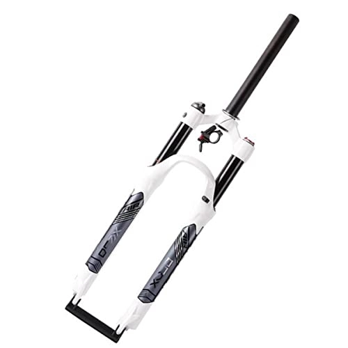Mountain Bike Fork : HYQW Mountain Bike Front Fork, 27.5 Inch Air Mountain Bike Suspension Fork Suspension MTB Gas Fork 120mm Travel Straight Tube Bicycle Front Fork (Remote Lock Out), White-27.5 inches