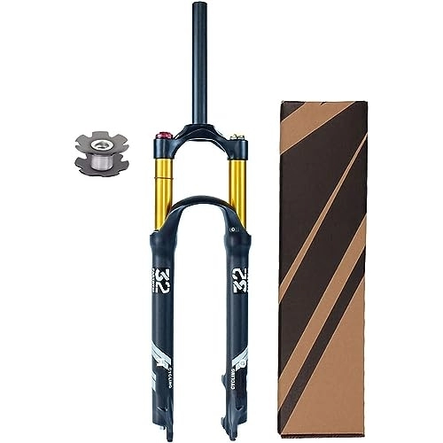 Mountain Bike Fork : JAMJII 26 27.5 29 Inch MTB Suspension Fork, Straight Tube 1-1 / 8" Bicycle Air Shock Absorber Front Fork Travel 120mm, Shoulder Lock~a, 26inch