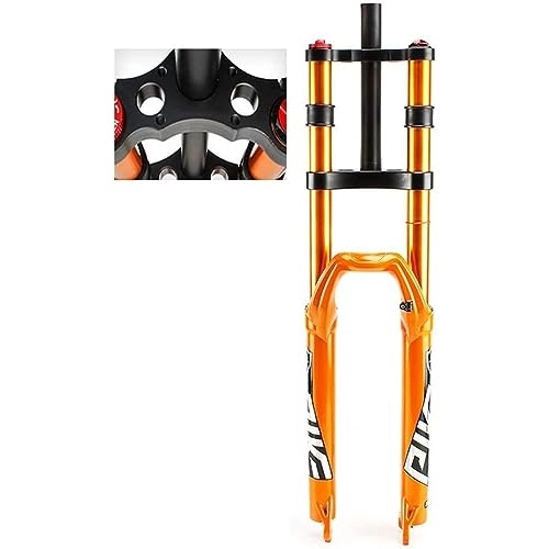 Mountain Bike Fork : JAMJII MTB DH Fork Bicycle Air 27.5 29 Inch 150mm Ultralight Double Shoulder Control 28.6mm Straight Tube Fork Bicycle Downhill Suspension 2150G, Orange, 27.5inch