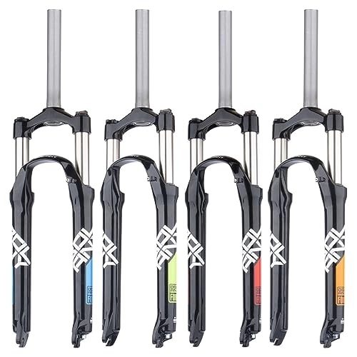 Mountain Bike Fork : JAYWIS 24-inch Mountain Bike Suspension Fork, Bicycle Air Pressure Shock-absorbing Front Fork, Quick Release Dropout Shoulder Control, Straight Tube, 24inch, Red