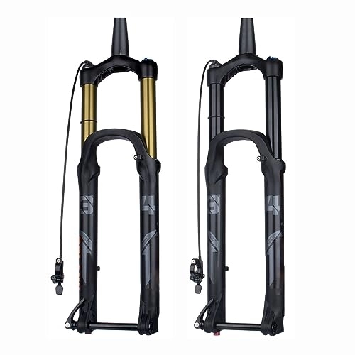 Mountain Bike Fork : JAYWIS 27.5 / 29 Inch Mountain Bike Suspension Fork, Bicycle Air Shock Fork, Barrel Axis Control, Tapered Tube, 27.5inch, Black