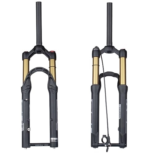 Mountain Bike Fork : JAYWIS Bicycle Fork, Mountain Bike Suspension Fork, Air Pressure Shock Absorption, 24-inch Thru-axle Style Shoulder Control / wire Control, Straight Tube, Shoulder