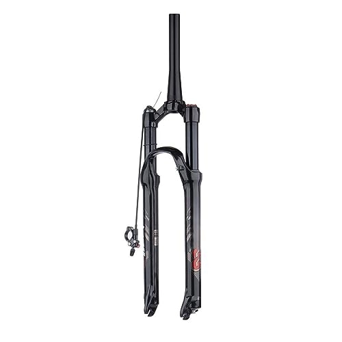 Mountain Bike Fork : JAYWIS Mountain Bike Suspension Fork, Bicycle Air Shock Fork, 26 / 27.5 / 29 Inch Remote Control, Tapered Tube, 29inch, Black