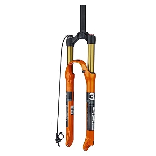 Mountain Bike Fork : JAYWIS Mountain Bike Suspension Fork, Bicycle Pneumatic Shock-absorbing Front Fork, 26 / 27.5 / 29 Inch Cable Control, Straight Tube, 26inch