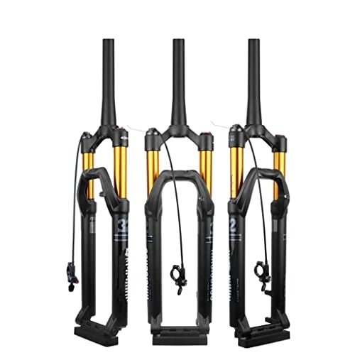 Mountain Bike Fork : Jejy Thru Axle 100 * 15mm Air Front Fork 27.5inch Mountain Bike, Rebound Adjust MTB Suspension Fork 29inch Wire Control (Color : Tapered, Size : 27.5inch)