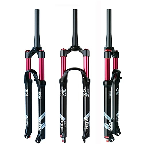 Mountain Bike Fork : Jejy Travel 140mm MTB Front Forks 26 / 27.5 / 29 Inch, QR 9mm Straight / Tapered Tube 1 1 / 8" Mountain Bicycle Shock Absorber Suspension Fork (Color : Tapered, Size : 27.5)
