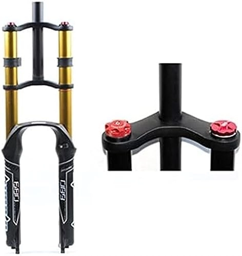 Mountain Bike Fork : JKAVMPPT Bike Downhill Suspension Fork 26 27.5 29 Inch Straight 1-1 / 8"DH MTB Bicycle Shock Absorber Air Damping Disc Brake Quick Release Axle Through Axle Travel 130mm (Color : B, Size : 29in)