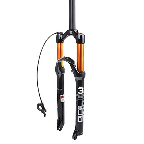 Mountain Bike Fork : juqingshanghang1 Cycling Equipment Mountain bike front fork air fork suspension shock absorption air pressure front fork bicycle accessories for bike (Color : Straight Line Control, Size : 27.5 inch)