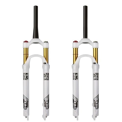 Mountain Bike Fork : JZYSS Suspension Forks 1 Pcs Mountain Bike Air Fork Suspension Plug Magnesium Alloy Air Fork 26 27.5 29 Inch 120-120MM Mtb Forks (Color : Control by Wire-01)