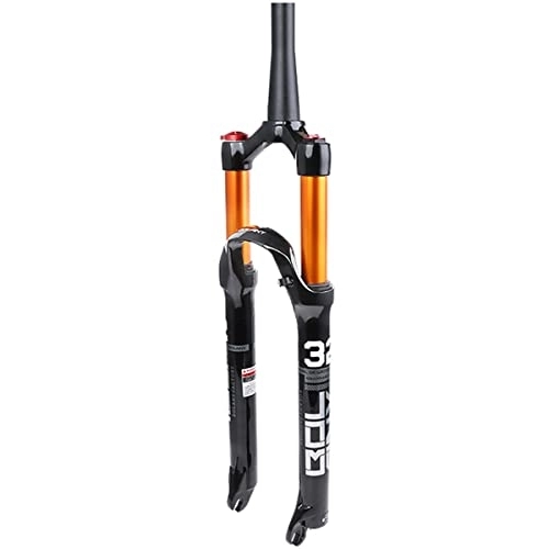 Mountain Bike Fork : KANGXYSQ Magnesium Alloy Mountain Bike Front Fork 26 27.5 29 Inch Air Pressure Suspension Fork 120mm Travel QR 9mm Disc Brake Tapered Tube Manual Lockout (Size : 27.5inch)