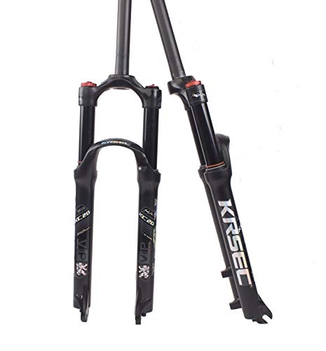 Mountain Bike Fork : KRSEC UK-STOCK 26 27.5 29 Inch MTB Suspension Fork, 120mm Travel Air Fork with Manual Lockout, Bicycle Front Fork 9mm QR Straight Tube (28.6mm Threadless), Fit XC / AM / FR Bike.