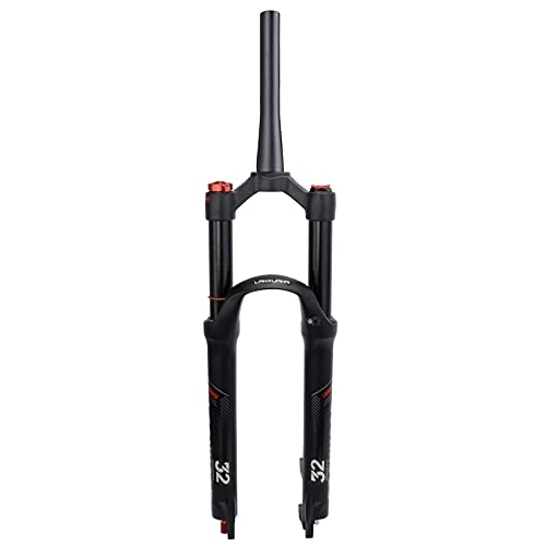 Mountain Bike Fork : LANXUANR 26 / 27.5 / 29 Inch Magnesium Alloy Mountain Bike Fork Rebound Adjustment, Air Supension Front Fork 100mm Travel, 9mm Axle, Disc Brake, Matte Black (Tapered tube - Manual Lockout, 27.5)