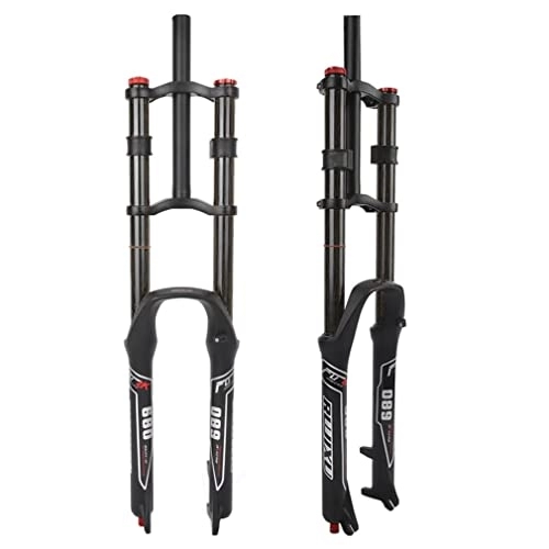 Mountain Bike Fork : LAVSENA MTB Fork Mountain Bike Suspension Fork 26 / 27.5 / 29 Travel 130mm XC / DH Air Fork Downhill Double Crown Rebound Adjust 1-1 / 8 Straight QR Manual Lockout (Color : Black, Size : 27.5inch)