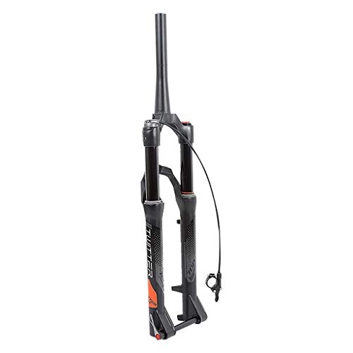 Mountain Bike Fork : LDG Mountain Bicycle Bucket Shaft Gas Fork Wire Control Locked Up 27.5 / 29 Inches Off-road Suspension Double Chamber Fork (Size : 29inch)