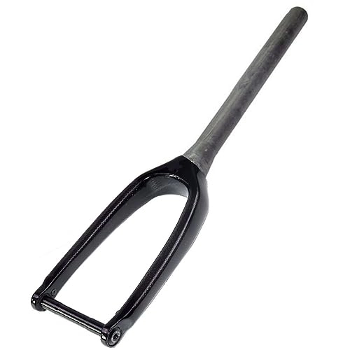 Mountain Bike Fork : LHHL 16 / 20”Mountain Bike Carbon Fiber Rigid Forks BMX 1-1 / 8”Tapered Front Fork Disc Brake / C Brake Ultralight MTB Bicycle Fork 15x100mm Thru Axle (Color : Black-Glossy, Size : 20")