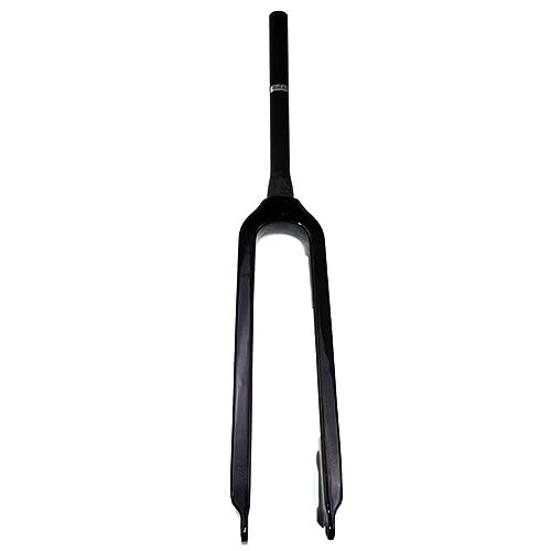 Mountain Bike Fork : LHHL 26 / 27.5 / 29" Carbon Fiber Rigid Forks MTB Disc Brake Tapered Tube 1-1 / 8" Threadless Mountain Bike Front Forks QR 100X9mm Ultralight Bicycle Fork (Color : Black-Matte, Size : 26")