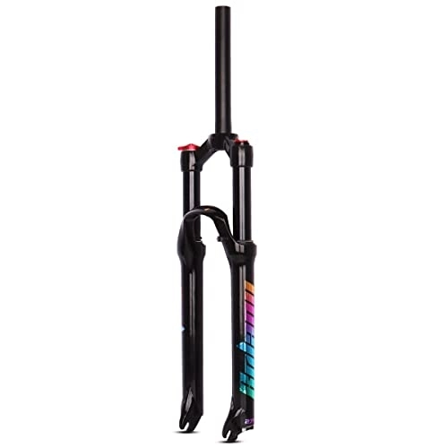 Mountain Bike Fork : LHHL 26 / 27.5 / 29 Inch Mountain Bike Air Suspension Fork Travel 120mm MTB Fork Manual / Remote Lockout Bicycle Magnesium Alloy Fork Straight / Tapered (Color : Black, Size : 26 Inch)
