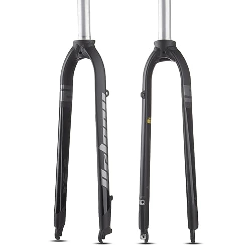 Mountain Bike Fork : LHHL 26 / 27.5 / 29" Inches Mountain Bike Front Fork QR 9 * 100mm Disc Brake Bike Rigid Fork 1-1 / 8" Straight Tube Aluminum Alloy Forks (Color : Black, Size : 29")