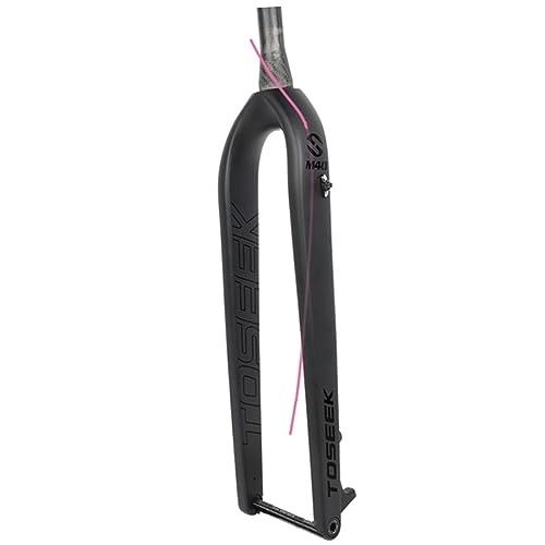 Mountain Bike Fork : LHHL Carbon Fiber MTB Rigid Forks 26" 27.5" 29" Inch 15x110mm Thru Axle Disc Brake Ultralight Front Fork Mountain Bicycle Forks 1-1 / 8'' Threadless Tapered Tube (Color : Black-A, Size : 26")