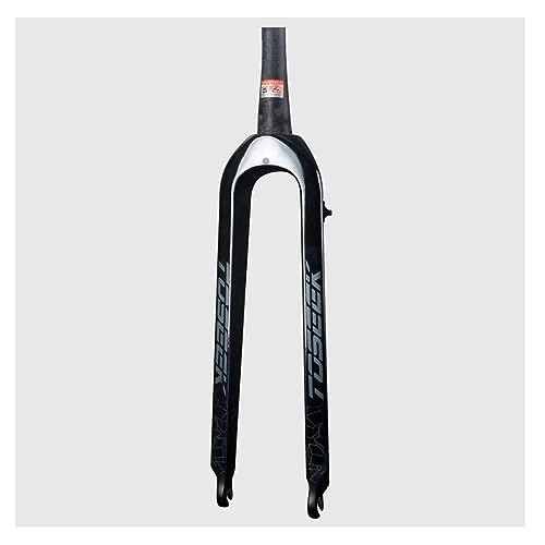 Mountain Bike Fork : LHHL Carbon Fiber MTB Rigid Forks 26 / 27.5 / 29" Tapered Tube 1-1 / 8" Disc Brake Bicycle Fork QR 9x100mm Threadless Ultralight Mountain Bike Front Forks (Color : Black, Size : 26")