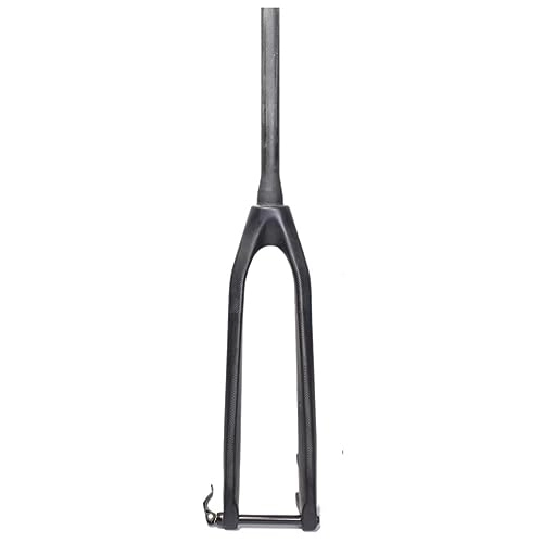 Mountain Bike Fork : LHHL Full Carbon Fiber Rigid Disc Brake Mountain Bike Forks 26 / 27.5 / 29" Inch 1-1 / 8" Threadless Tapered Tube MTB Bicycle Fork 15x100mm Thru Axle Front Fork (Color : Black, Size : 26")