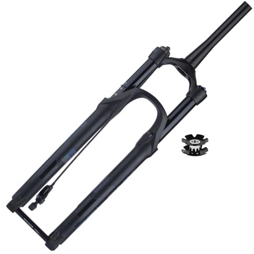 Mountain Bike Fork : LHHL Mountain Bike Air Suspension Fork 26 / 27.5 / 29 Inch Thru Axle 15x100mm Disc Brake Tapered 1 / 1 / 2" RL Travel 100mm MTB Front Forks With Damping (Color : Black, Size : 26inch)