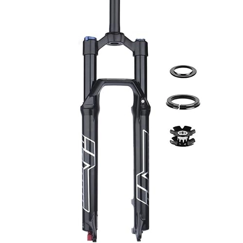 Mountain Bike Fork : LHHL Mountain Bike Air Suspension Fork HL 26 / 27.5 / 29 In Front Fork MTB 100mm Travel Rebound Adjust 1-1 / 8" Straight Tube QR 9mm (Color : Black, Size : 29inch)