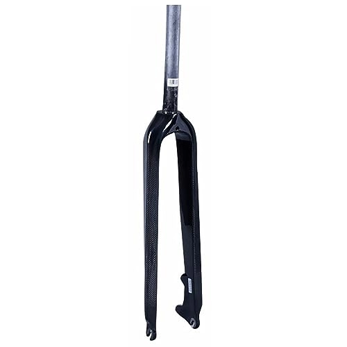 Mountain Bike Fork : LHHL Mountain Bike Carbon Fiber Rigid Forks 26 27.5 29'' Inch MTB Front Fork Disc Brake QR 9x100mm Bicycle Fork 1-1 / 8'' Straight Tube Ultralight 450g (Color : Black-glossy, Size : 27.5")